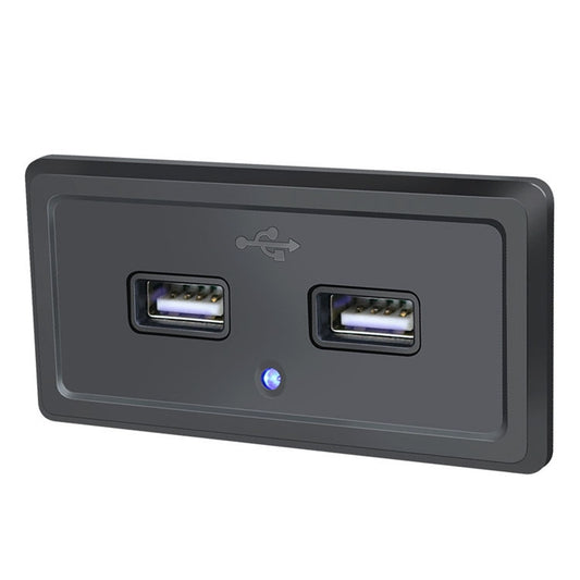 شاحن سيارة بمدخل شحن USB مزدوج 12 فولت 24 فولت لحافلة الطريق، ضوء أزرق، ضوء أخضر، ضوء أحمر