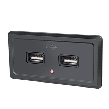 شاحن سيارة بمدخل شحن USB مزدوج 12 فولت 24 فولت لحافلة الطريق، ضوء أزرق، ضوء أخضر، ضوء أحمر