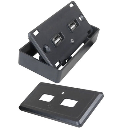 شاحن سيارة بمدخل شحن USB مزدوج 12 فولت 24 فولت لحافلة الطريق، ضوء أزرق، ضوء أخضر، ضوء أحمر
