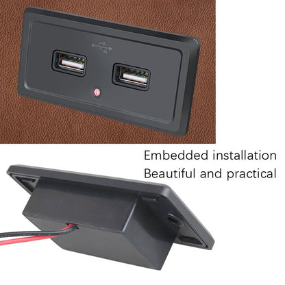 شاحن سيارة بمدخل شحن USB مزدوج 12 فولت 24 فولت لحافلة الطريق، ضوء أزرق، ضوء أخضر، ضوء أحمر