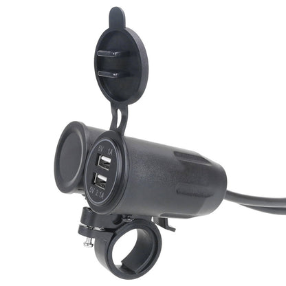 Motorcycle Modified With Bracket Dual USB 3.1A Charging With Temperature Voltage Bracket, Blue Light, Red Light
