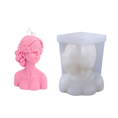 Aromatherapy Plaster Mold Rose Beauty Candle Silicone Mold, Style:, Cover Eyes, Close Eyes