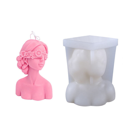 Aromatherapy Plaster Mold Rose Beauty Candle Silicone Mold, Style:, Cover Eyes, Close Eyes