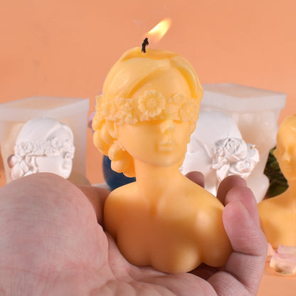 Aromatherapy Plaster Mold Rose Beauty Candle Silicone Mold, Style:, Cover Eyes, Close Eyes