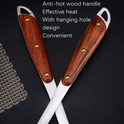 304 Stainless Steel Wooden Handle Kitchenware Home Kitchen Equipment, Style:, Fried Spatula, Soup Spoon, Slotted Shovel, Slotted Spoon