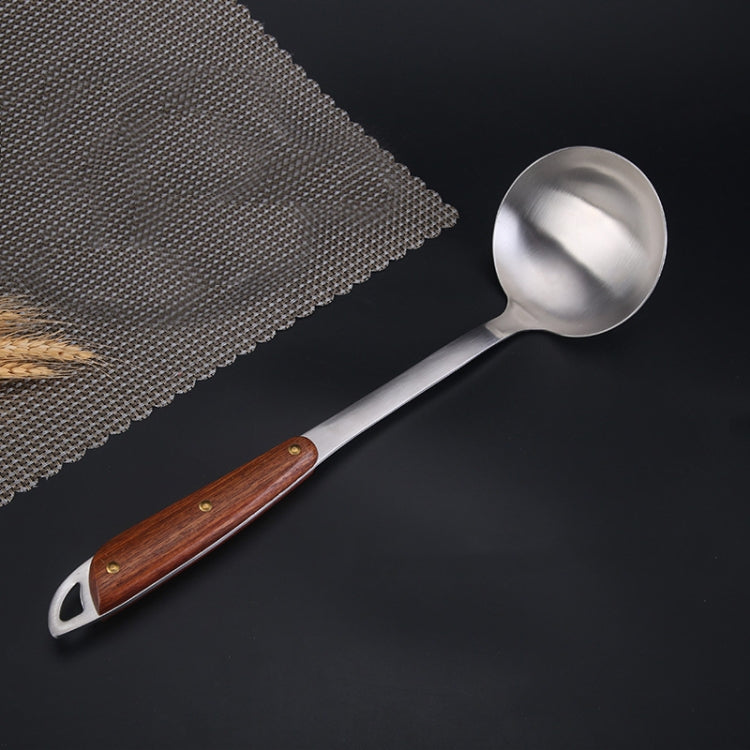 304 Stainless Steel Wooden Handle Kitchenware Home Kitchen Equipment, Style:, Fried Spatula, Soup Spoon, Slotted Shovel, Slotted Spoon