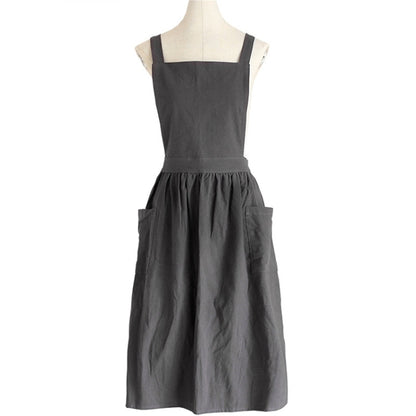 Cotton And Linen Parent-Child Painting Apron Baking Coffee Work Clothes,Size:, Childrens (Gray), Childrens (Oats), Adults (Gray), Adults (oat), Adult ( Pink)