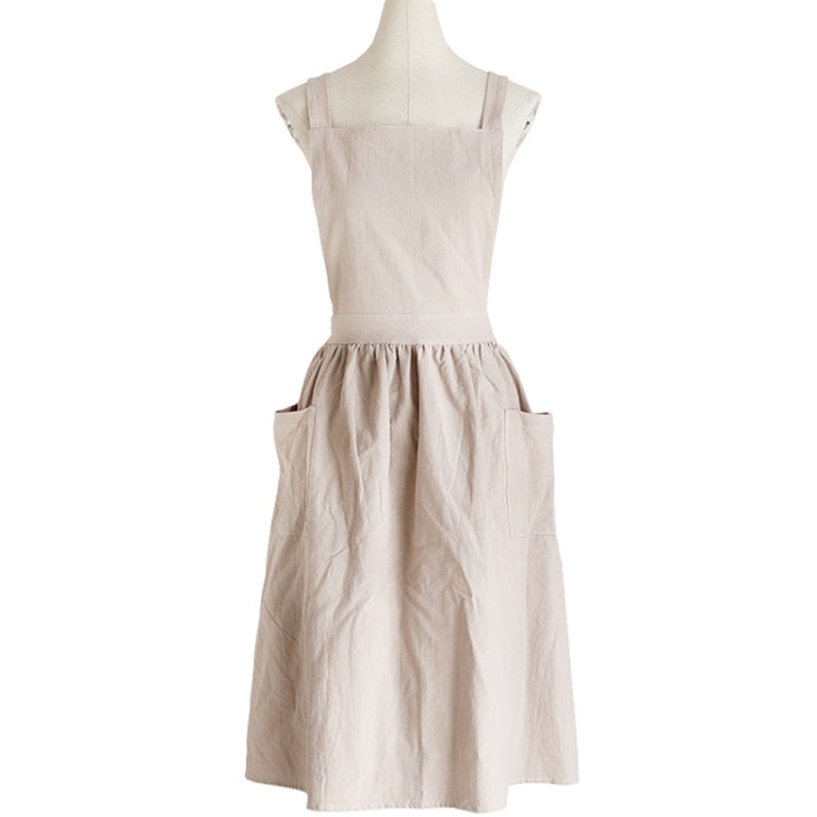 Cotton And Linen Parent-Child Painting Apron Baking Coffee Work Clothes,Size:, Childrens (Gray), Childrens (Oats), Adults (Gray), Adults (oat), Adult ( Pink)