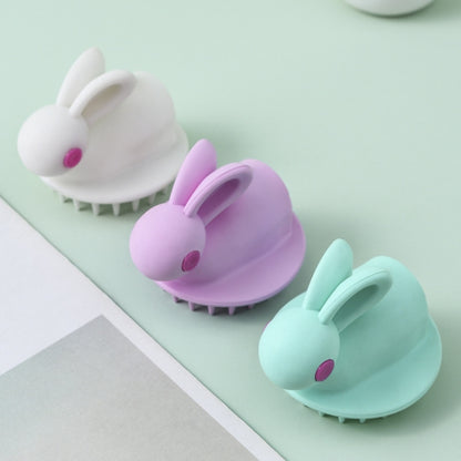 Cute Rabbit Shaped Silicone Shampoo Brush, White, Green, Pink