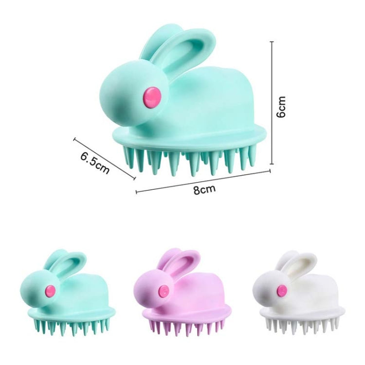 Cute Rabbit Shaped Silicone Shampoo Brush, White, Green, Pink