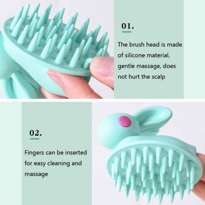 Cute Rabbit Shaped Silicone Shampoo Brush, White, Green, Pink