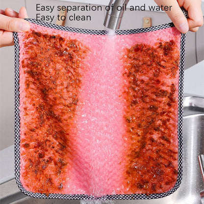 4pcs Hand Towel Hangable Dishcloth Kitchen Rag Non-Stick Oil Absorbent Towel