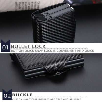 Baellerry K9172 RFID Double Aluminum Box Card Holder Automatic Pop-up Card Holder, Black, Coffee, Brown