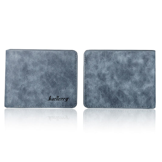 Baellerry BLR1152 Men Short Wallet Vintage Frosted Two Fold Wallet, Coffee Horizontal, Coffee Vertical, Blue Horizontal, Blue Vertical, Gray Horizontal, Gray Vertical
