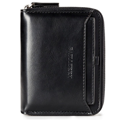 Baellerry D3124 Short PU Leather Wallet Zipper Retro Youth Small Wallet, Black Horizontal, Black Vertical, Brown Horizontal, Brown Vertical, Purple Horizontal, Purple Vertical, Gray Horizontal, Gray Vertical