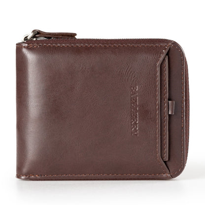 Baellerry D3124 Short PU Leather Wallet Zipper Retro Youth Small Wallet, Black Horizontal, Black Vertical, Brown Horizontal, Brown Vertical, Purple Horizontal, Purple Vertical, Gray Horizontal, Gray Vertical