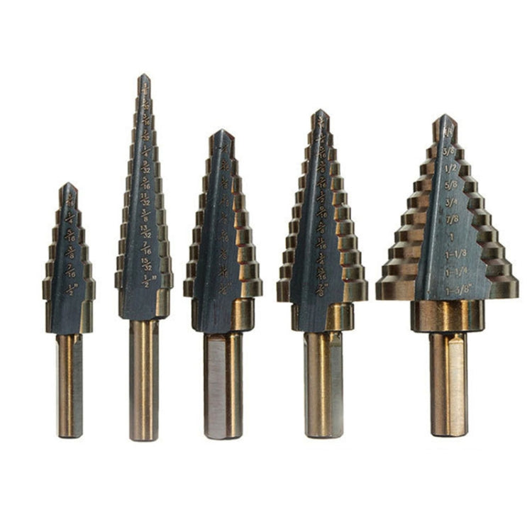 Pagoda Drill Bit High Speed Steel Opener Triangle Handle Stairs Drill Bit, 5 In 1 / Set Stairs Drill Bit