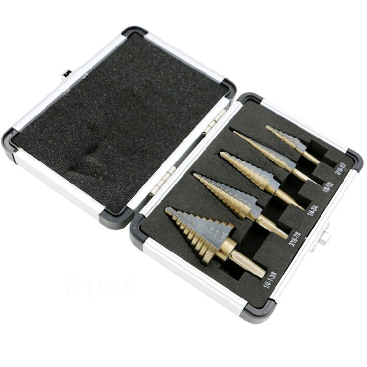 Pagoda Drill Bit High Speed Steel Opener Triangle Handle Stairs Drill Bit, 5 In 1 / Set Stairs Drill Bit