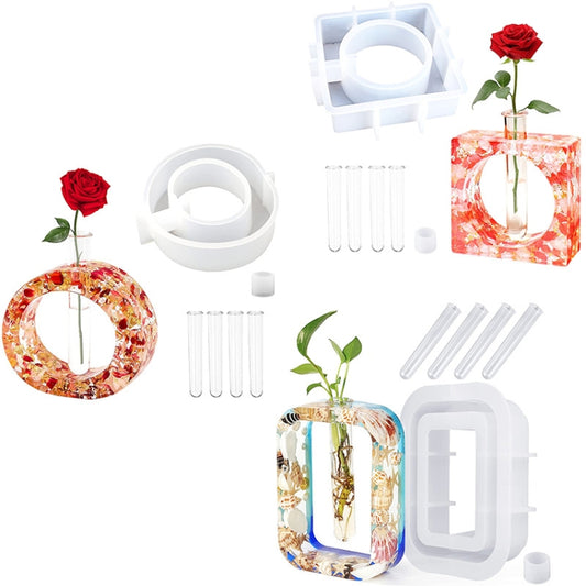 DIY Vase Epoxy Mould Simple Vase Make Tool, Square, Rectangle, Irregular Circle, Heart Shaped