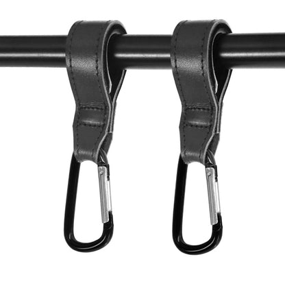 2 PCS Baby Stroller Convenient Carabiner Hook, Brown, Black