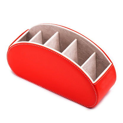 Home Leather Cosmetics Remote Control Storage Box, Red, Black, Beige, Brown, Dark Brown, Grey