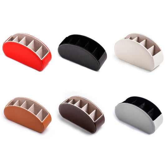 Home Leather Cosmetics Remote Control Storage Box, Red, Black, Beige, Brown, Dark Brown, Grey
