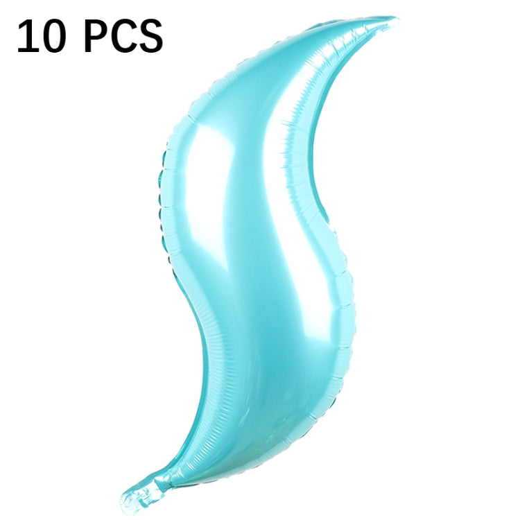 10 PCS 24 Inch S-Shaped Balloon Fish Tail Wavy Balloon Birthday Wedding Party Arrangement Balloon, Golden, Silver, Red, Rose Red, 24-inch Tiffany blue S-shaped, 24-inch purple S-shaped