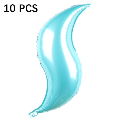 10 PCS 24 Inch S-Shaped Balloon Fish Tail Wavy Balloon Birthday Wedding Party Arrangement Balloon, Golden, Silver, Red, Rose Red, 24-inch Tiffany blue S-shaped, 24-inch purple S-shaped