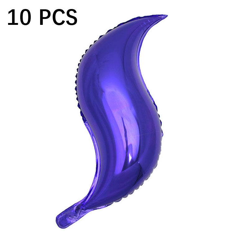 10 PCS 24 Inch S-Shaped Balloon Fish Tail Wavy Balloon Birthday Wedding Party Arrangement Balloon, Golden, Silver, Red, Rose Red, 24-inch Tiffany blue S-shaped, 24-inch purple S-shaped