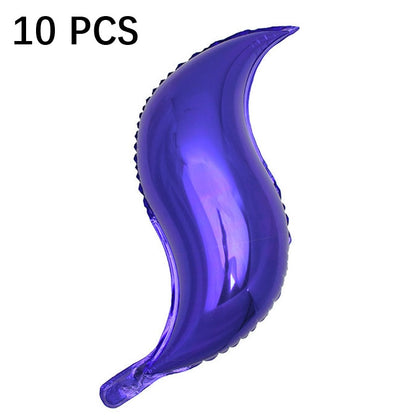 10 PCS 24 Inch S-Shaped Balloon Fish Tail Wavy Balloon Birthday Wedding Party Arrangement Balloon, Golden, Silver, Red, Rose Red, 24-inch Tiffany blue S-shaped, 24-inch purple S-shaped