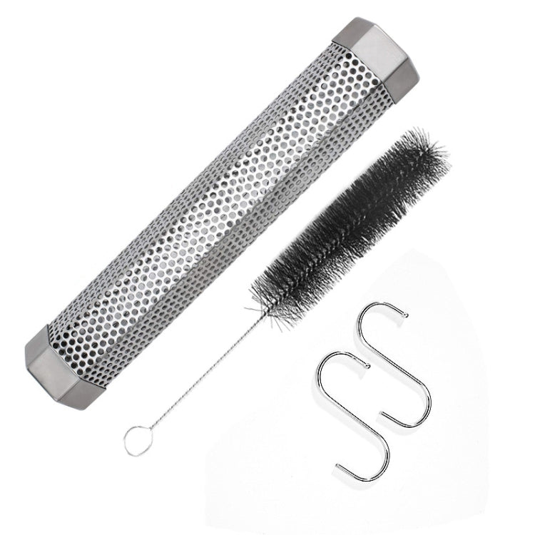 12 Inch Stainless Steel 304 Smoked Tube BBQ Box Outdoor Cold Smoke Box,Style:, Only Tube, Tube + Brush + Hook