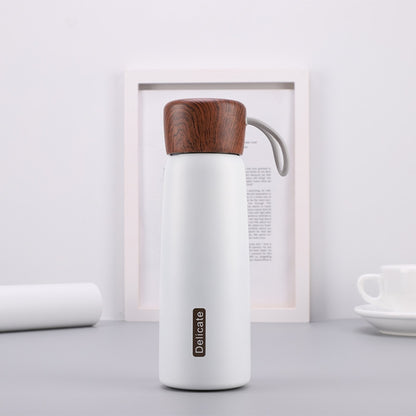 Delicate 304 Stainless Steel Wood Grain Thermos Cup, 500ml, 400ml