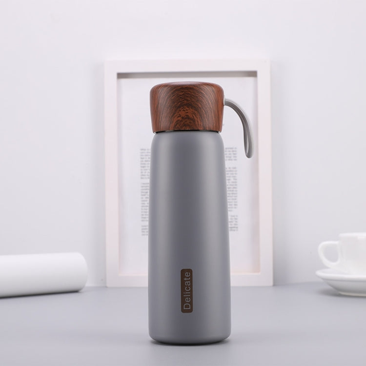 Delicate 304 Stainless Steel Wood Grain Thermos Cup, 500ml, 400ml