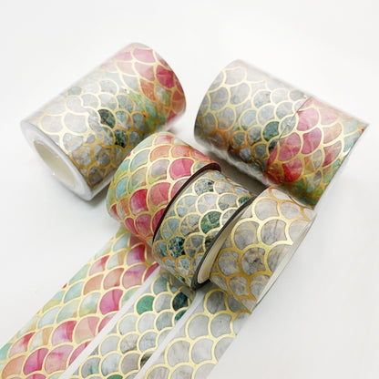 3 Rolls / Set 8958 5m Paper Bronzing Wallet Tape Set, Marble, Water Ripple, Gilt Pattern, Three-color Plaid, Star Sea, Cloud Pattern, Broken Leaves Pattern, Treasure Phase Pattern