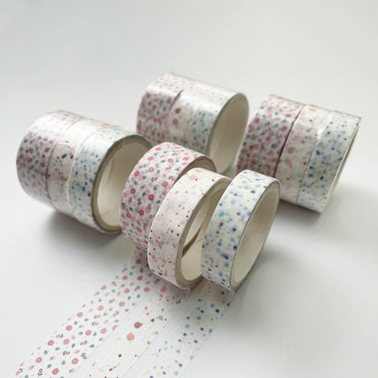 3 Sets/9 Rolls 4585 3m Paper Bronzing Hand Account Tape Set, Rainbow Geometry, Emerald Green, Flower Leaves, Blues, Golden, Magic, Graffiti, Small Latches, Small Bits, Starry Sky