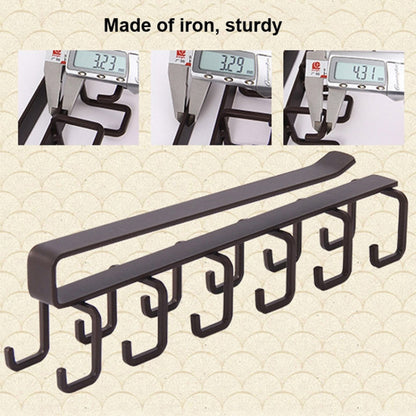 Hole-free Hanging Cup Holder Clip-type Double-row  Hook Frame, Clip-type Hook Frame