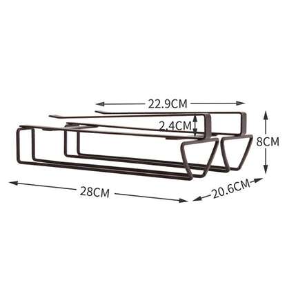Free Punch Cabinet Wrought Iron Wine Glass Holder Upside Down Rack,Style:, Double Row, Three-row, Four-row, Lengthen Double Row, Single Row