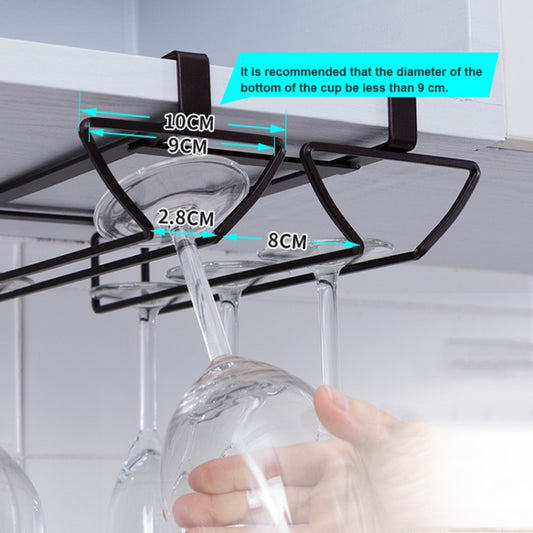 Free Punch Cabinet Wrought Iron Wine Glass Holder Upside Down Rack,Style:, Double Row, Three-row, Four-row, Lengthen Double Row, Single Row