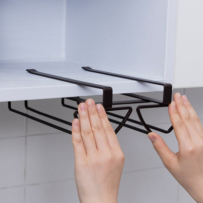 Free Punch Cabinet Wrought Iron Wine Glass Holder Upside Down Rack,Style:, Double Row, Three-row, Four-row, Lengthen Double Row, Single Row