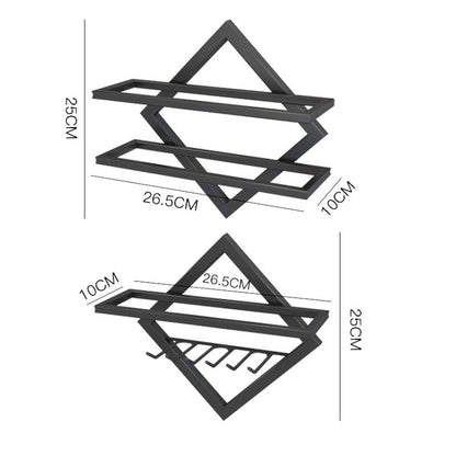 Wall Mounted Wine Rack Kitchen Dining Room Hanging Wine Glass Wine Bottle Rack