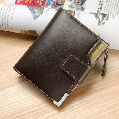 Baellerry Casual Multifunctional Wallet Zipper Buckle Tri-fold Coin Purse For Men, Blue, Brown, Black
