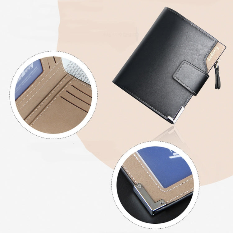 Baellerry Casual Multifunctional Wallet Zipper Buckle Tri-fold Coin Purse For Men, Blue, Brown, Black