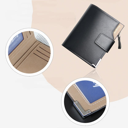 Baellerry Casual Multifunctional Wallet Zipper Buckle Tri-fold Coin Purse For Men, Blue, Brown, Black