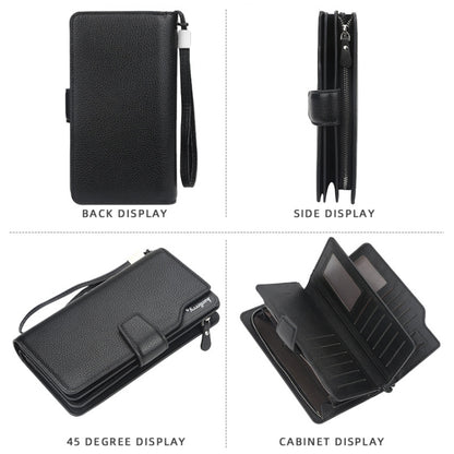 Baellerry Casual Wallet Long Clutch Tri-fold Wallet Multifunctional Phone Bag For Men, Brown, Black