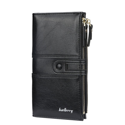 Baellerry  Ladies Long Large Capacity Buckle Zip Clutch Multi-Card Wallet, Baellerry Red, Baellerry Black, Baellerry Brown, Baellerry Dark Green, Baellerry let(Pink, Baellerry Sky Blue