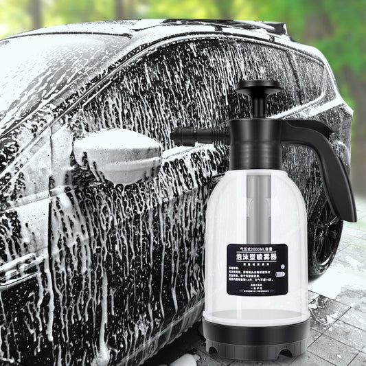 Car Wash Foam Watering Can Household Hand-held Spray Gardening Air Pressure Sprayer, Transparent White