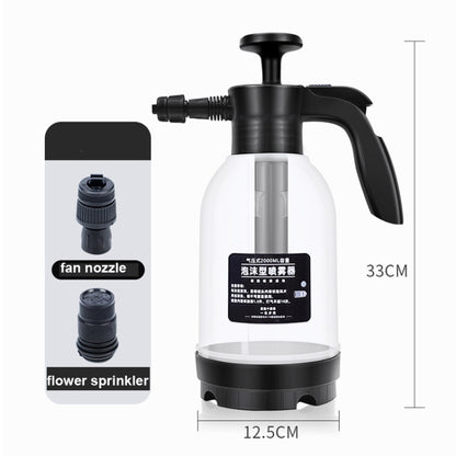 Car Wash Foam Watering Can Household Hand-held Spray Gardening Air Pressure Sprayer, Transparent White