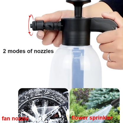 Car Wash Foam Watering Can Household Hand-held Spray Gardening Air Pressure Sprayer, Transparent White