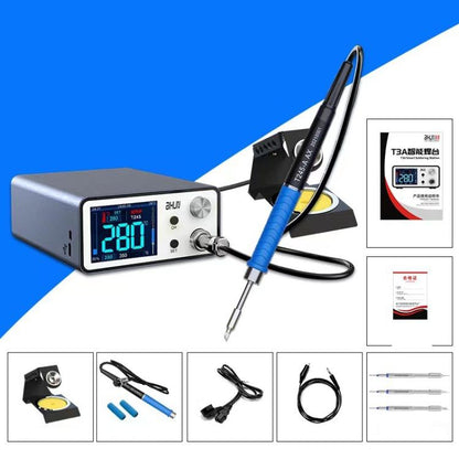 مجموعة أدوات لحام AIXUN T3A + قلم لحام T245 لإصلاح اللحام بدقة، قابس أمريكي، قابس أوروبي