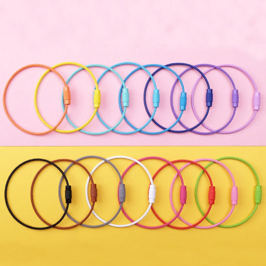 20 PCS Colorful Paint Steel Wire Rope Car Key Ring DIY Accessories, Car Key Ring